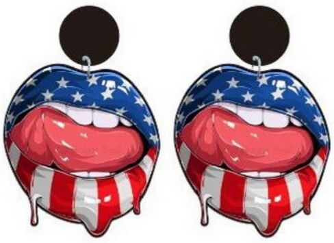Red White Blue Patriotic Dangle Drop Stud Earrings Glitter USA Star Heart American Flag Acrylic Earrings 4th of July Independence Memorial Day Party Gift For Women Girls in Saudi Arabia