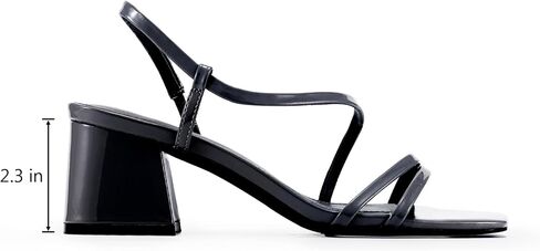 Strappy Heels for Women Short Block Low Heel Sandals, Comfortable Women's Heeled Sandals Dress Shoes with Chunky Heel and Square Toe Style for Casual Office Day Out in Saudi Arabia