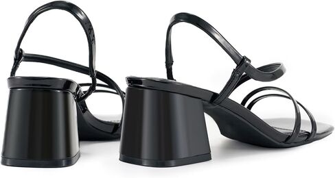 Strappy Heels for Women Short Block Low Heel Sandals, Comfortable Women's Heeled Sandals Dress Shoes with Chunky Heel and Square Toe Style for Casual Office Day Out in Saudi Arabia
