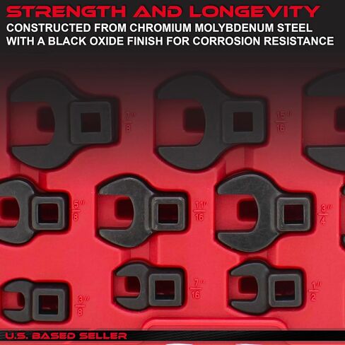 ABN Crowfoot Wrench SAE Standard 3/8in Drive 11-Piece Set for When Regular Sockets/Wrenches Cannot Get the Job Done in Saudi Arabia