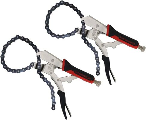 Monster & Master Long Nose Vise Grip Locking Pliers Set 12 inch, Extended Long Handle Vise Grip Pliers, Straight/45 Degree Angle Pliers for Narrow Space, 2 Piece Set in Saudi Arabia