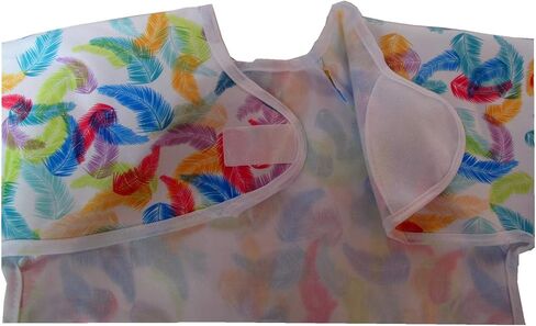 قميص للأطفال من MUMBABY بأكمام مريلة مع جيب للأطفال بعمر 1-3 سنوات، مقاوم للماء وقابل للغسل (ثعالب لطيفة) رمادي in Kuwait