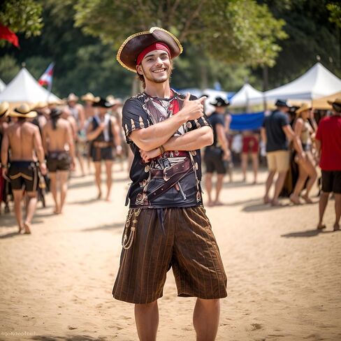 Pirate Costume T-Shirt 3D Pattern Men Women Boys Girls Activities Lightweight Soft Fast Drying Beach Gala Party in Saudi Arabia