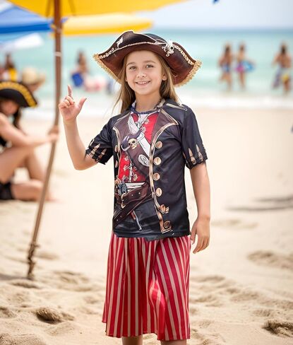 Pirate Costume T-Shirt 3D Pattern Men Women Boys Girls Activities Lightweight Soft Fast Drying Beach Gala Party in Saudi Arabia