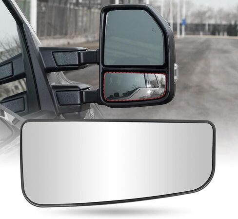 Driver Side Lower Heated Mirror Glass Replacement, Towing Mirror Glass with Rear Holder For Ford F150 2015-2020, Ford F250 F350 Super Duty F450 F550 2017-2019, Replace FL3Z17K707V, FL317K707U in Saudi Arabia