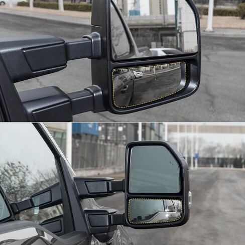 Driver Side Lower Heated Mirror Glass Replacement, Towing Mirror Glass with Rear Holder For Ford F150 2015-2020, Ford F250 F350 Super Duty F450 F550 2017-2019, Replace FL3Z17K707V, FL317K707U in Saudi Arabia