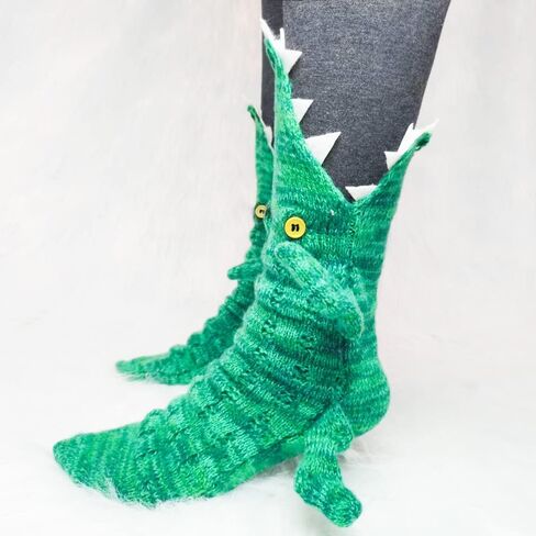 Alligator Socks Shark Socks Biting Leg, Novelty Knit Crocodile Socks, Funny Animal Floor Socks for Adult in Kuwait