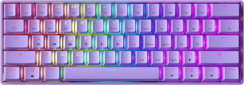Mechanical Gaming Keyboard 61 Keys Multi Color RGB Illuminated LED Backlit Wired Programmable for PC/Mac Gamer Tactile (Gateron Optical Brown) in Saudi Arabia