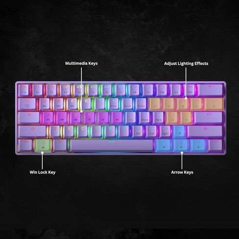 Mechanical Gaming Keyboard 61 Keys Multi Color RGB Illuminated LED Backlit Wired Programmable for PC/Mac Gamer Tactile (Gateron Optical Brown) in Saudi Arabia