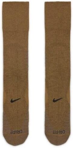 Nike Unisex Dri-Fit Outdoor Cushioned Crew Wool Socks Hiking Camping M 6-8/W 6-10, Brown in Saudi Arabia