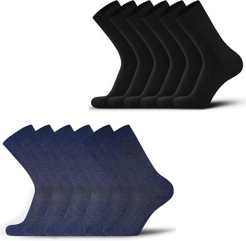 جوارب DarkCom باللونين الأسود والأزرق الداكن للرجال، 6 أزواج لكل منها in Kuwait