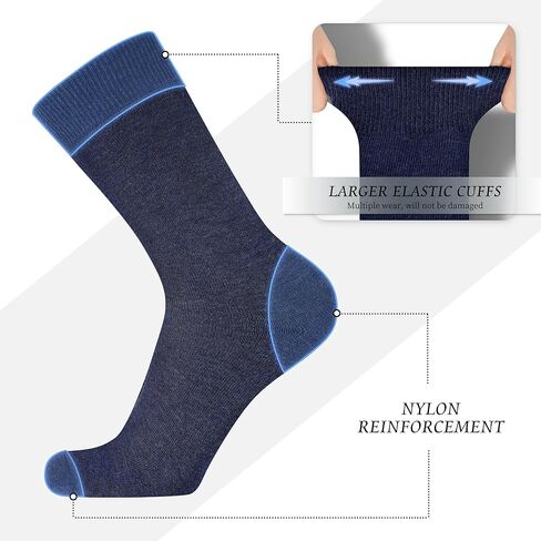 جوارب DarkCom باللونين الأسود والأزرق الداكن للرجال، 6 أزواج لكل منها in Kuwait