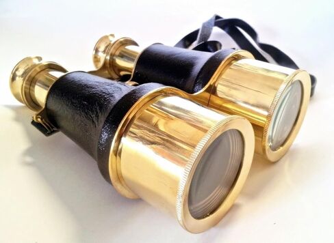 Brass Leather Binoculars 6" - Antique Style Binoculars - Nautical Decor Home Decoration - Executive Promotional Gift Rustic Vintage Home Decor Gifts in Saudi Arabia
