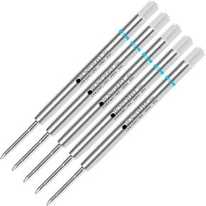 Lanier Combo Pack - 5 Pack - Monteverde® Capless Ceramic Gel™ P42 Ink Refill Compatible with Most Parker® Style Ballpoint Pens - Turquoise (Fine Tip 0.6mm)