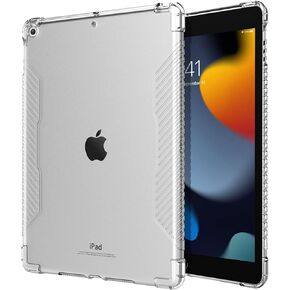 TiMOVO Case for New iPad 9th Generation 2021/8th Gen 2020/7th Gen 2019, Shockproof Impact Resistant Flexible Transparent Clear TPU Protective Shell Fit iPad 10.2-inch - Clear