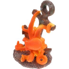 POPETPOP Aquarium Ornaments Resin Big Octopus Shipwreck Aquarium Supplies for Theme Decorations Fish Tank Aquatic Plants Accessories