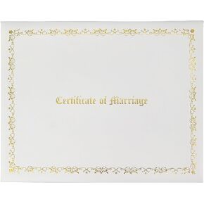 GraduationMall Certificate of Marriage 8.5"x 11" Diploma Cover Imprinted Padded Diploma Holder White
