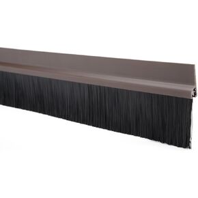 uxcell Self-Adhesive Door Bottom Sweep Brown Plastic w 1.6-inch Black PVC Soft Brush 39-inch x 2.5-inch