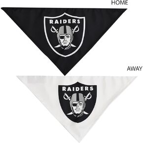Littlearth Unisex-Adult NFL Las Vegas Raiders Home and Away Pet Bandana Set, Team Color, Large