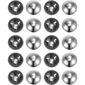 uxcell 20PCS 65Mn Steel Push on Push Nut Caps 0.63 Inch Axle Push Nut Fastener for Hand Trucks, Lawn Wagons, and Rolling Bins, M16 x 35mm