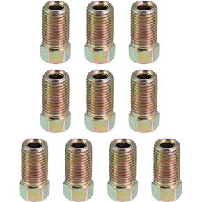 X AUTOHAUX 10pcs Motorcycle Brake Line Tube Fittings 3/8 x 24 UNF for 3/16" Hydraulic Brake Lines Union Durable Brake Pipe Connector