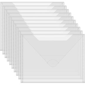 Briartw 40 Pack Large Storage Bag,11.5"x9"Resealable Plastic Envelopes Pockets for Cutting Dies Stencil Crafts Organizer Holder,Clear Storage Envelopes for Clear Stamp,Die Cuts,Scrapbook Paper
