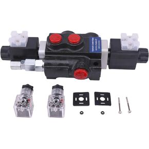 Solarhome 1 Spool Solenoid 12V DC Hydraulic Control Valve Double Acting HCV-S1x13 Compatible With Valve 13 GPM 3600 PSI
