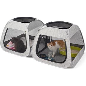 Tenrai Cat Playpen, Trapezoidal Design for Better Standing, Portable Pet Tent for Outdoor and Indoor Use of Kitten and Puppy, Dog Play Enclosure, Cat Houses