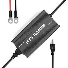 Redodo 14.6V 10A Lifepo4 شاحن بطارية لبطارية ليثيوم فوسفات الحديد، يدعم الشحن السريع، كفاءة شحن عالية مصممة لشحن بطارية LiFePO4 ذات الدورة العميقة.