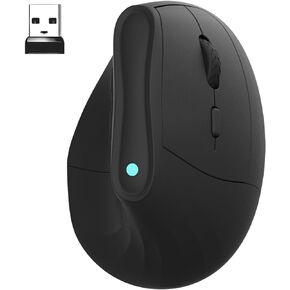 Ergonomic Vertical Wireless Mouse: Rechargeable RGB Ergo Mouse with 3200 Adjustable DPI, Removable Palm Rest, Compatible with Windows and MAC OS