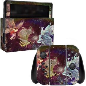 MightySkins Skin Compatible with Nintendo Switch - Three Fairies | Protective, Durable, and Unique Vinyl Decal wrap Cover | Easy to Apply, Remove, and Change Styles | Made in The USA