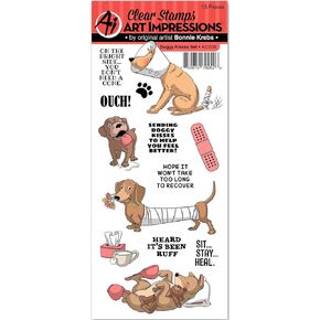 Art Impressions AiCS38 Funny Farm Doggy Kisses Set Clear Stamps
