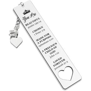 LRUIOMVE Inspirational Stainless Steel Christian Bookmark Gifts for Women Birthday Christmas Bookmarks Gifts for Friends Girl Sister Female Bookworms Book Club Religious Gift