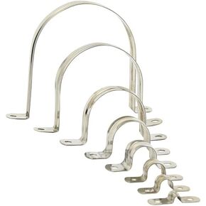 Pipe Strap Clamp for Fixing Pipes Stainless Steel Saddle Clip U Shaped Pipe Clamp Two Hole Tube Strap Tension Clips U-Tube Ring Hose Clamp 5mm 10pcs