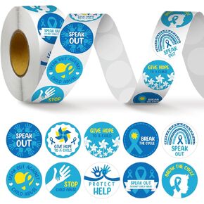 Karenhi 1000 Pcs Autism Awareness Stickers for Kids Roll Shape Asperger's Autism Sticker Colorful Puzzle Stickers for Students Teachers Autism Awareness Theme Gifts Fundraiser and Event Supplies