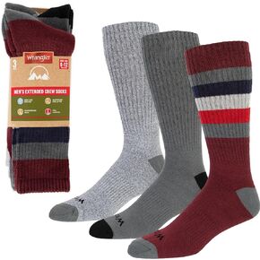Wrangler 3 Pack Cushioned Arch Support Mens Crew Socks - Mens Socks Size 6-12
