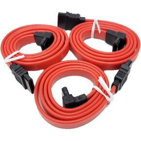 1 Meter SATA III Straight to Right Angle Data Cable 3-Pack (F03-1521R-3P)
