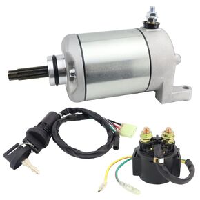 Starter Motor & Solenoid Relay & Ignition Switch for Honda Sportrax Fourtrax 400EX TRX400EX 1999-2004, 31200-HN1-000 SMU0214 HA-115N 410-54037 18608 57-2704 49-5752