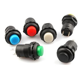 15Pcs 12mm Green Non-Latching Push Button Switch Momentary Non-Locking ON/Off Normally Open AC 250V/1.5A 125V/3A Mini Round Rocker Switch for Car Trumpet,Table Lamp, Home Doorbell