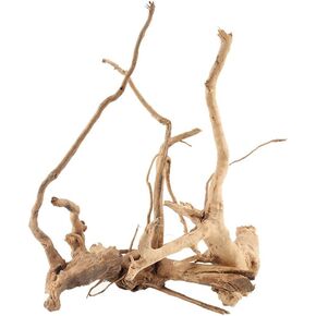 Natural Aquarium Driftwood Tropical Fish Plant Habitat Decor Vary Sizes, 2 Pcs Set (Medium)