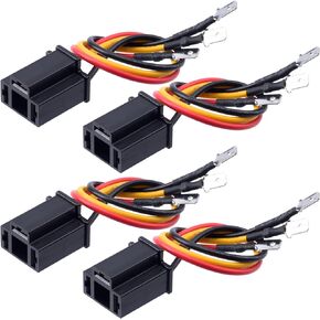 OIIKI 4 عبوات H4 9003 HB2 مآخذ توصيل الأسلاك، محول H4 3 دبابيس، لمصابيح أمامية شديدة التحمل مقاس 4 بوصة × 6 بوصة 7 بوصة × 6 بوصة 5 بوصة × 7 بوصة 6 بوصة × 8 بوصة