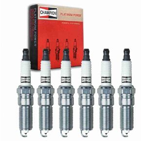 6 pc Champion Platinum Spark Plugs compatible with GMC Envoy 4.2L L6 2002-2009