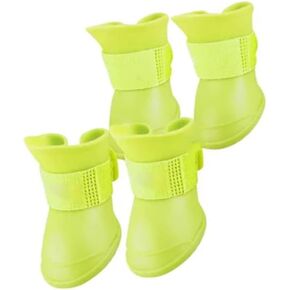 4Pcs Silicone Dog Boots, Non Slip Dog Rain Shoes All Weather Dog Shoes Shoes for Hot Pavement, Snow, Mud, and Rain (M)