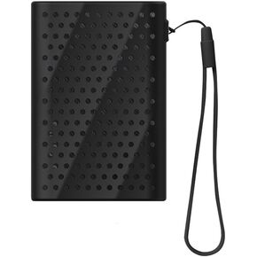 Silicone Protective Case Cover for Samsung T9 External SSD Hard Drive Soft Portable Protective Sleeve Travel Pouch Storage Bag with Lanyard (Black)
