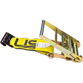 US Cargo Control 4 Inch x 11 Inch Fixed End (2-Pack), Zinc-Coated Ratchet and Black Flat Hook, 5,400 lbs Working Load Limit, 4 Inch Ratchet Strap Fixed Ends for Flatbed Trailers and Trucks