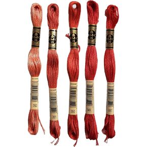 DMC 6-Strand Embroidery Cotton Bundle - Coral Color Family - 5 Skeins of Thread - 8.7yd Skeins