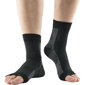 Functionalsocks - Functional Socks for Neuropathy, Soothe socks for Neuropathy,Ankle Compression Sleeve Ankle Brace Compression Support (White, Large/X-Large)