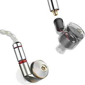 TINHIFI CNT Driver in-Ear Monitor Earbuds with All Frequency Stereo Sound Comfortable Headphones, Metal Case, Detachable Silver-Copper Cable for Audiophile Musician (No Mic)