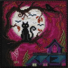 Moonstruck Beaded Counted Halloween Cross Stitch Kit Mill Hill MH141626 Buttons & Beads 2016 Autumn