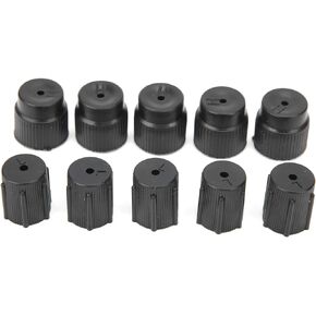 AC Charging Port Cap, 10Pcs Universal Air Conditioning Service AC System Repair Refrigerant Charge Port Cover 5pcs 13mm Low and 5pcs 16mm High Side Port Caps Auto Car Accessory